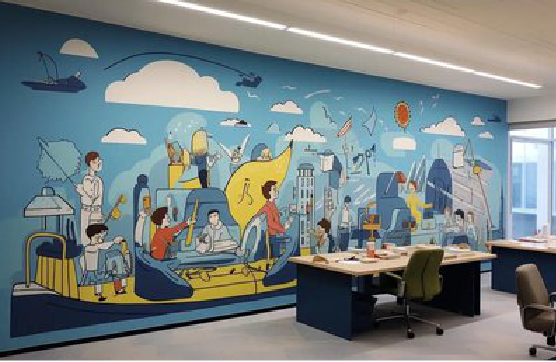  泰宁办公室墙绘的特点。