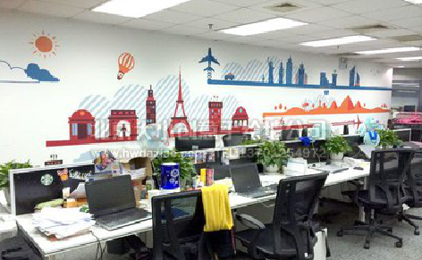  泰宁教你设计办公室墙绘的方法。